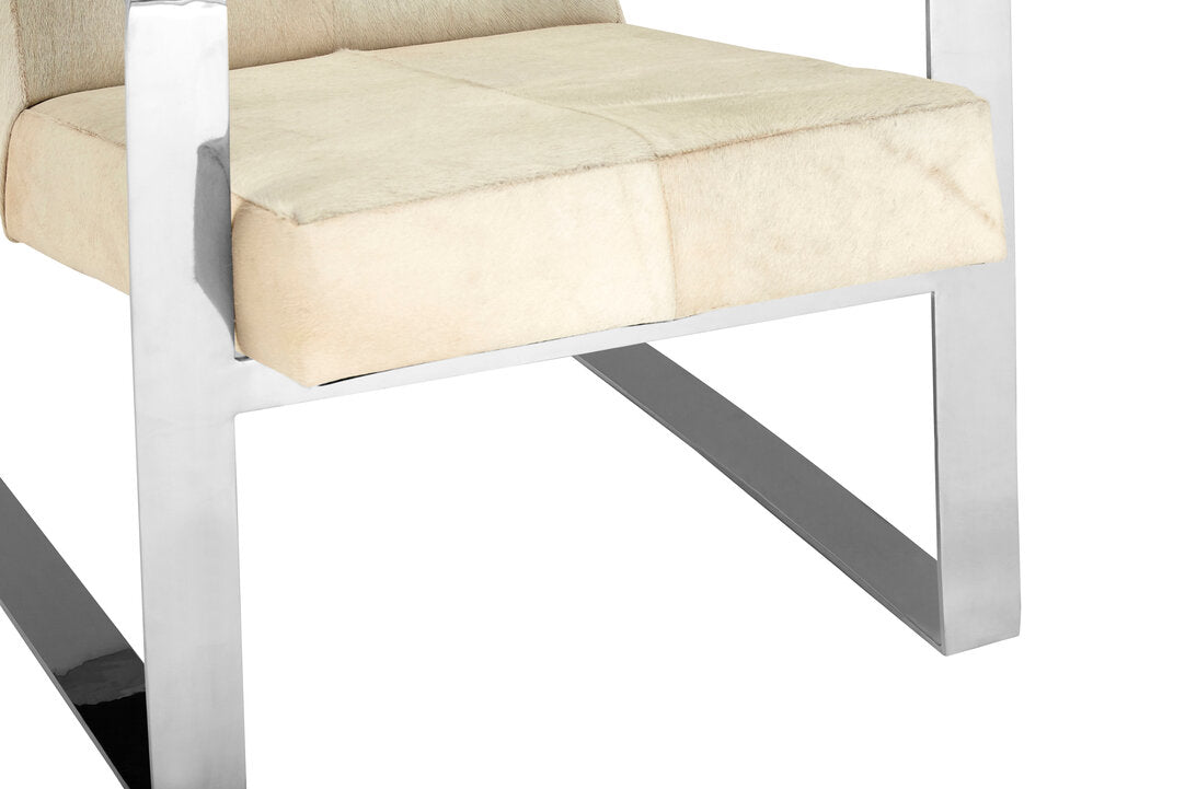 Vienna Townhouse Hairon Leather Chair With Steel Legs