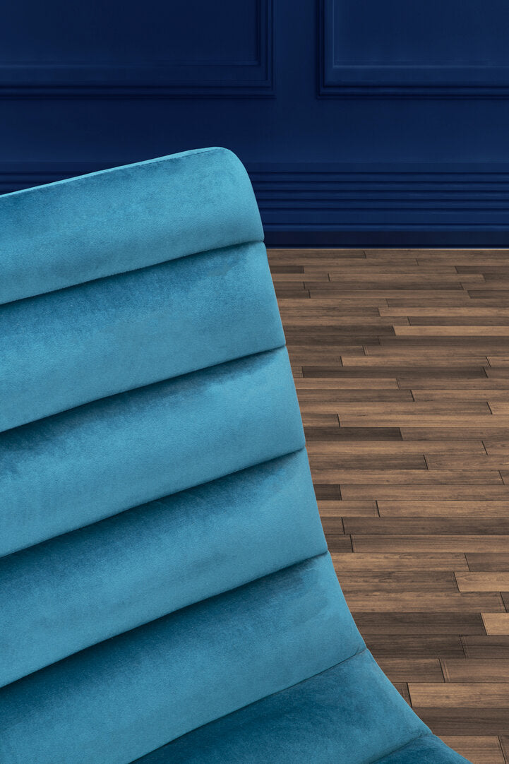 Valencia Teal Velvet Curved Lounge Chair