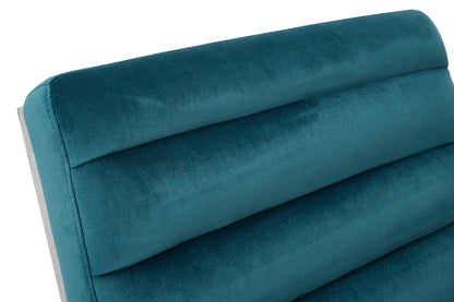 Valencia Teal Velvet Curved Lounge Chair
