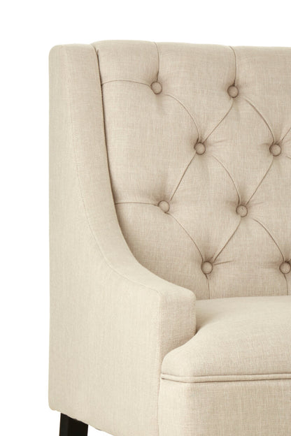 Lisbon High Back Natural Linen Bench