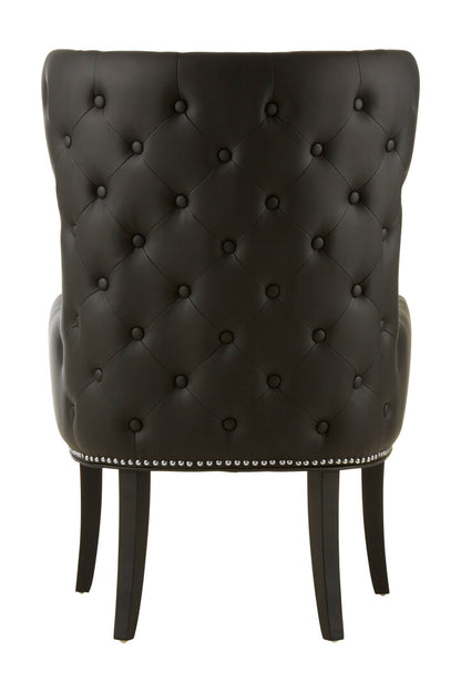 Lisbon Natural Fabric Chair with Black Leather Effect Back
