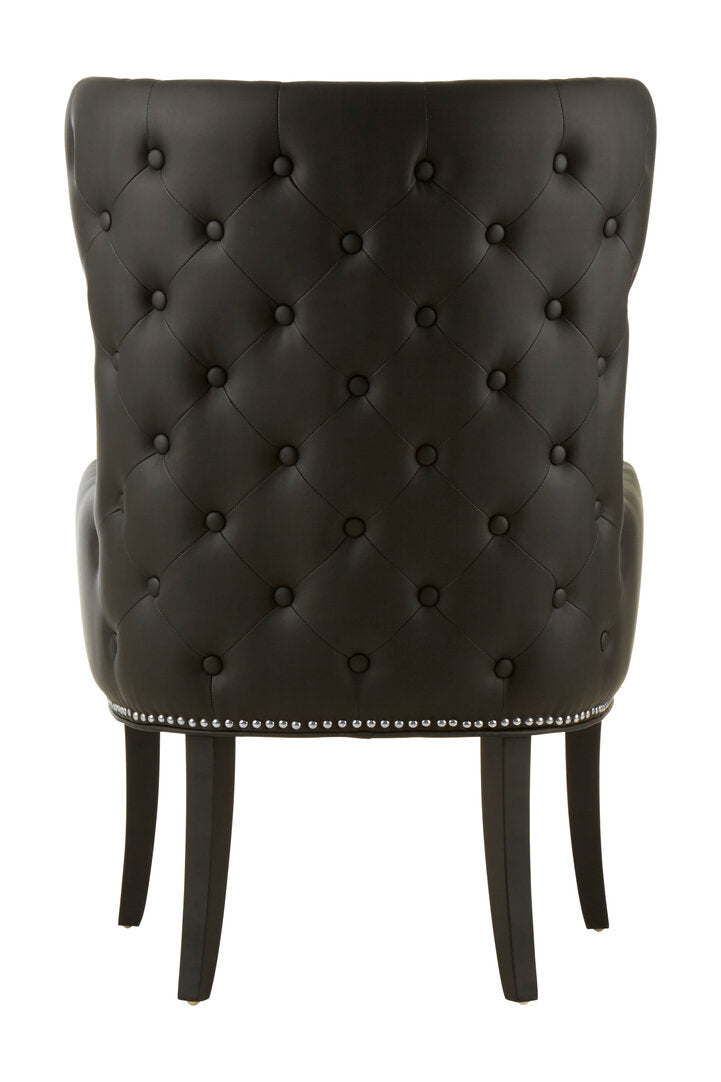 Lisbon Natural Fabric Chair with Black Leather Effect Back