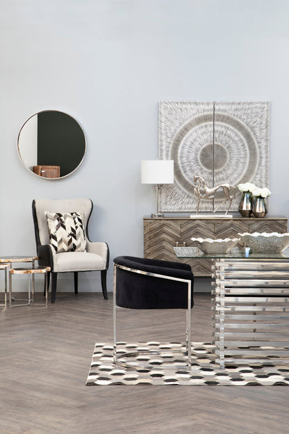 Lisbon Natural Fabric Chair with Black Leather Effect Back