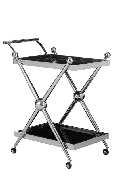 Cambridge 2 Tier Silver And Cross Design Trolley
