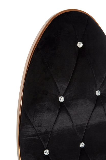 Porto Black Velvet And Rose Gold Baroque Chair