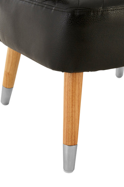 Soho Black Leather Effect Accent Chair