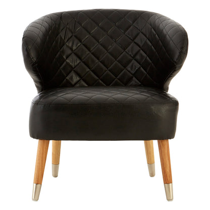 Soho Black Leather Effect Accent Chair
