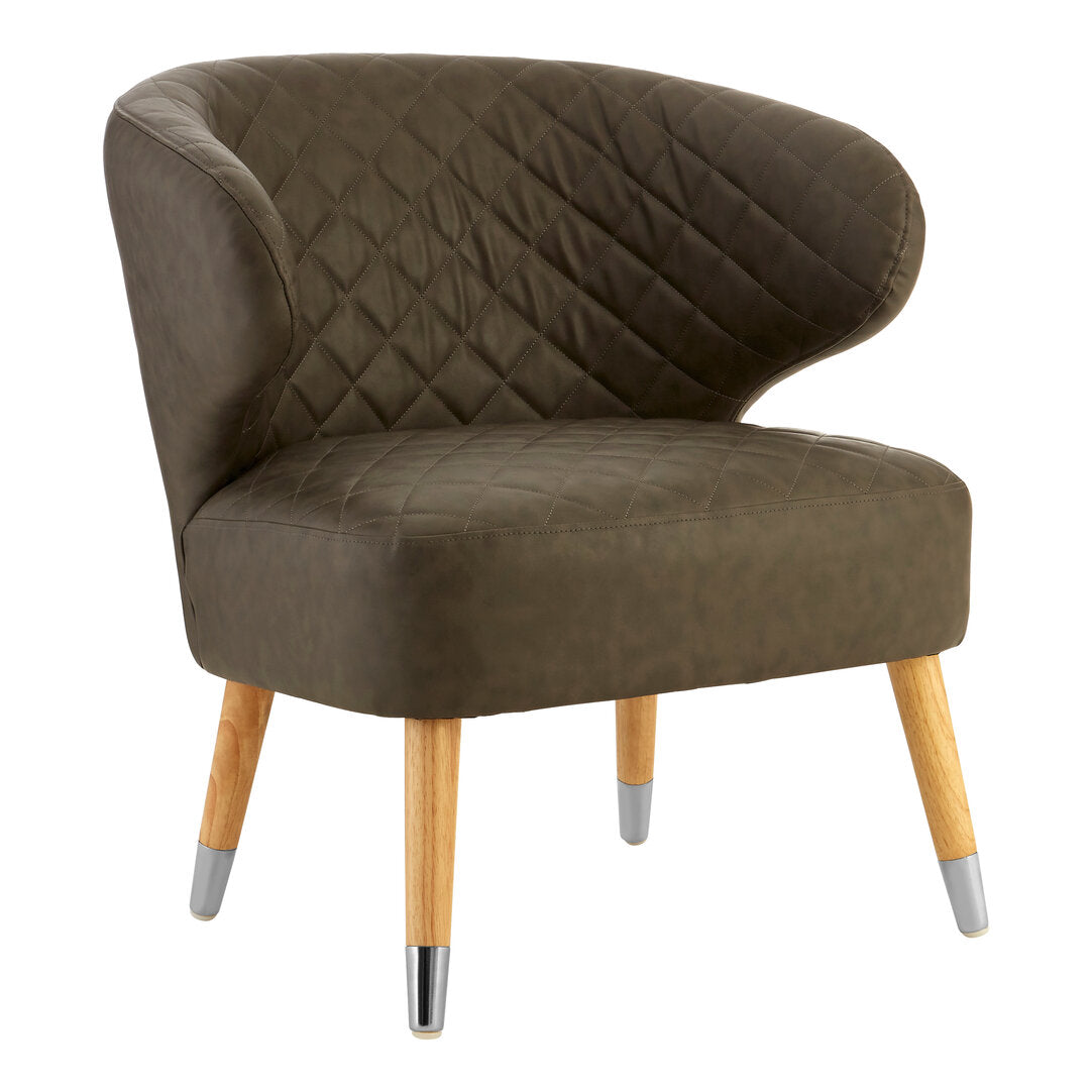 Soho Leather Effect Accent Chair Brown 
