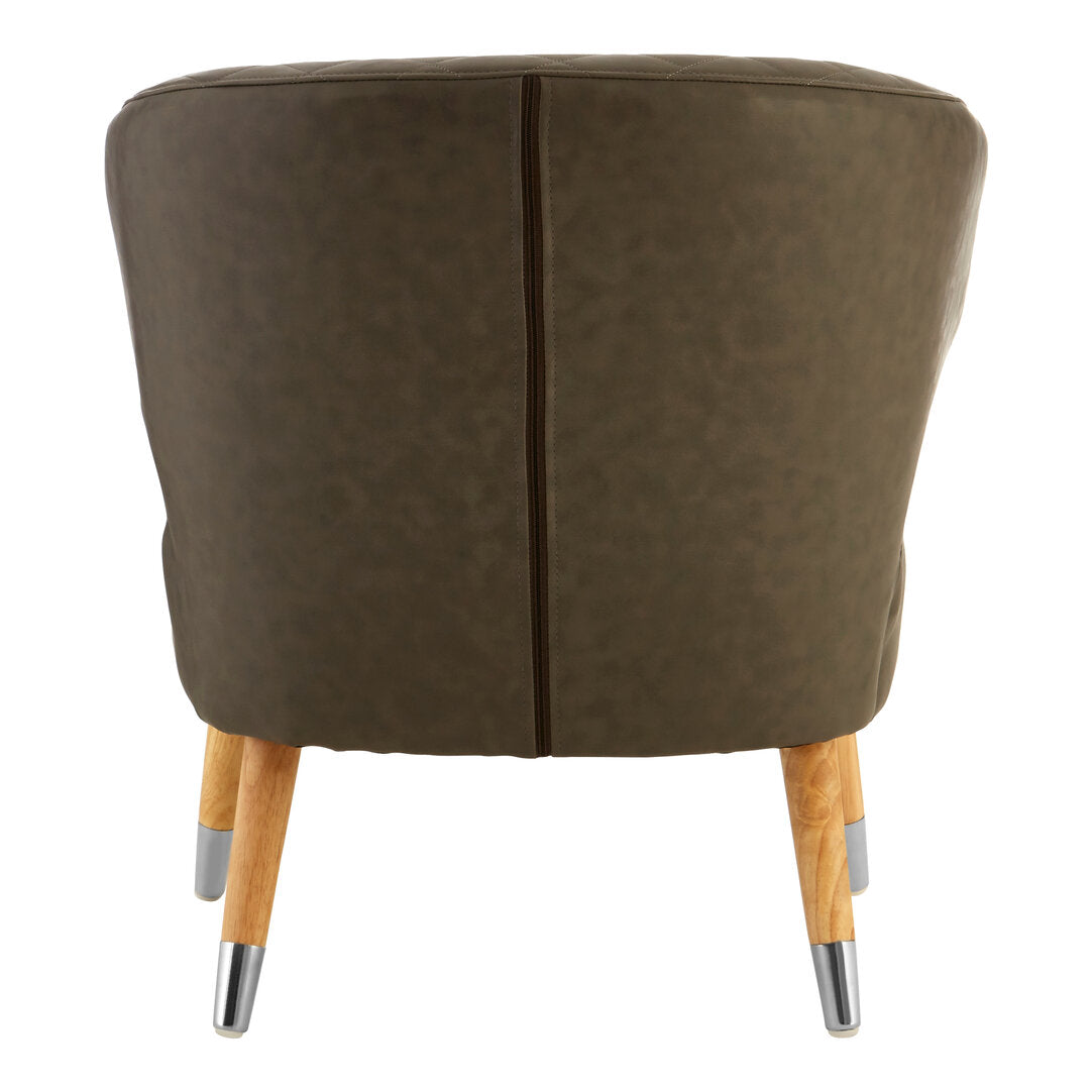 Soho Leather Effect Accent Chair Brown 