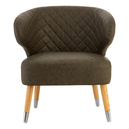 Soho Leather Effect Accent Chair Brown 