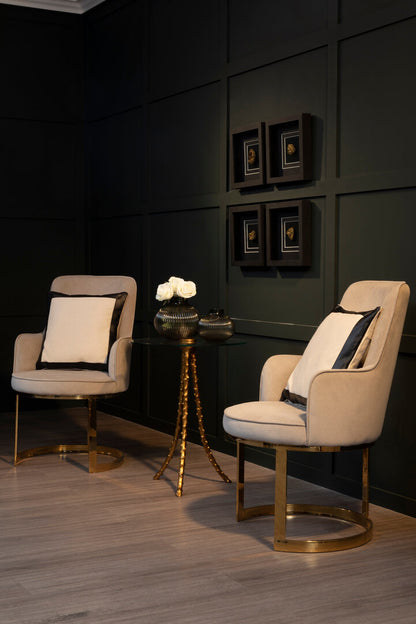 Notting Beige Velvet Dining Chair