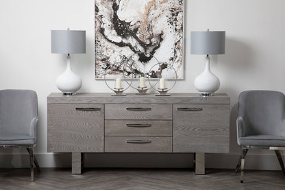 Notting Grey Velvet Dining Chair with Silver Finish Legs