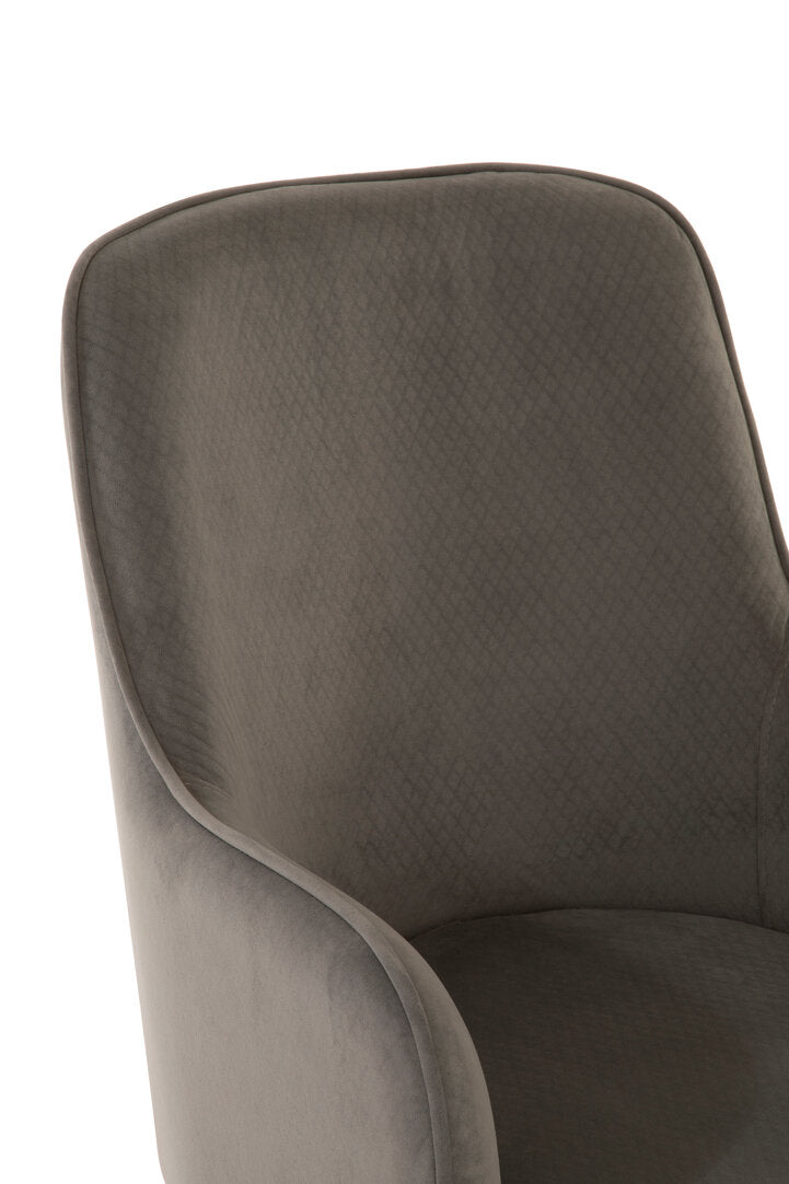 Notting Grey Velvet Dining Chair with Silver Finish Legs