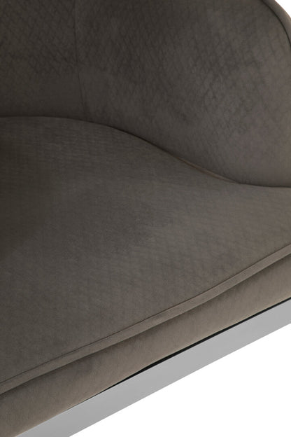 Notting Grey Velvet Dining Chair with Silver Finish Legs