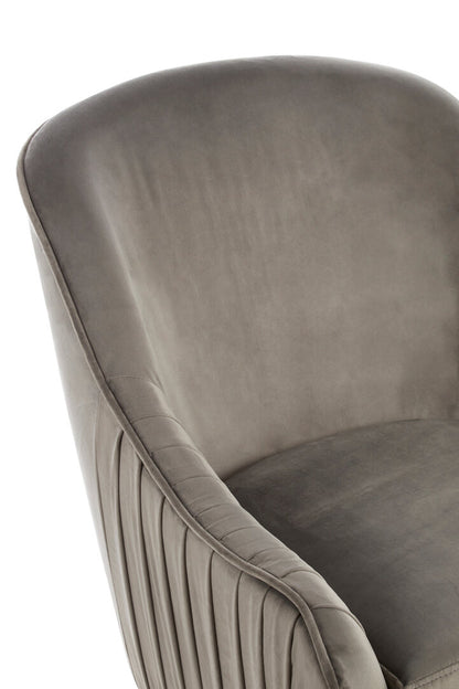 Como Grey Velvet Chair