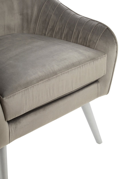 Como Grey Velvet Chair