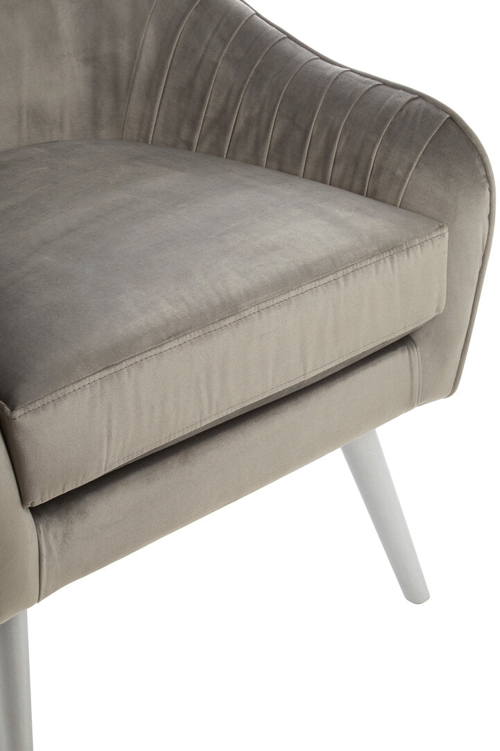 Como Grey Velvet Chair