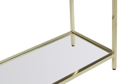 Vienna Townhouse Black Mirror Console Table with Gold Frame