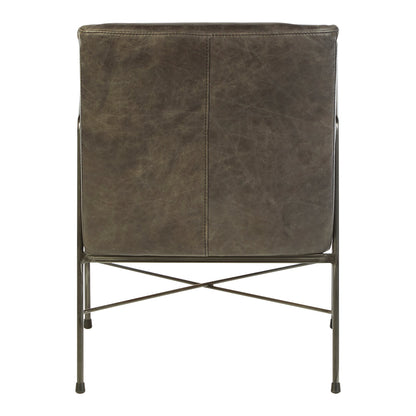 Harrogate Grey Leather Lounge Chair