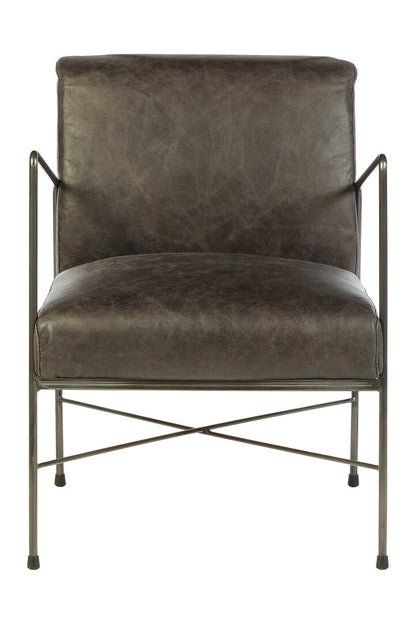 Harrogate Grey Leather Lounge Chair