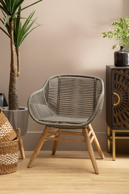 York Grey Rope Armchair