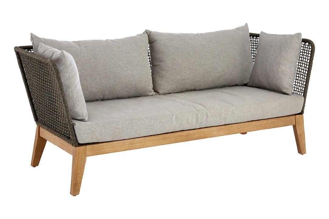Bristol 3 Seat Grey Sofa with Wooden Legs