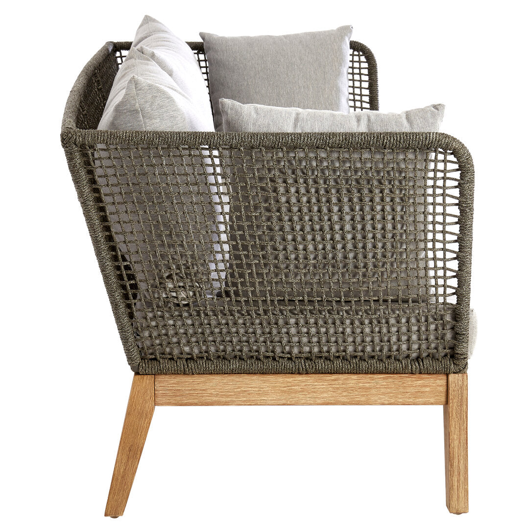 Bristol 3 Seat Grey Sofa with Wooden Legs