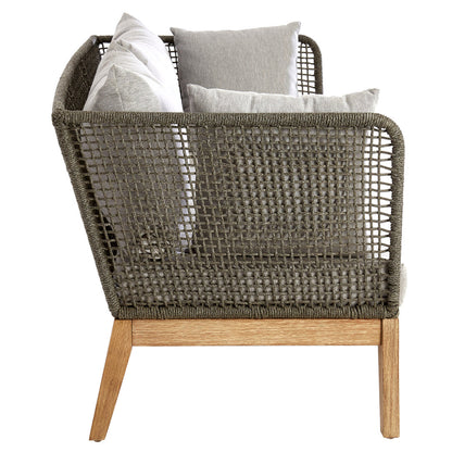 Bristol 3 Seat Grey Sofa with Wooden Legs