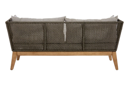 Bristol 3 Seat Grey Sofa with Wooden Legs
