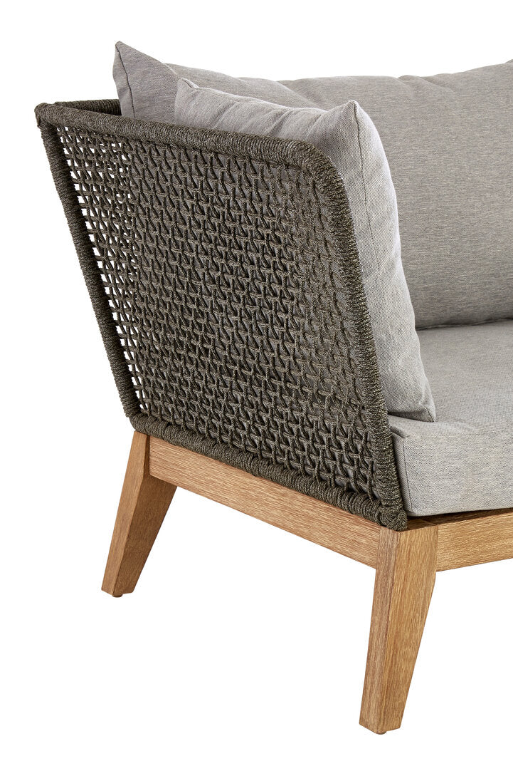 Bristol 3 Seat Grey Sofa with Wooden Legs