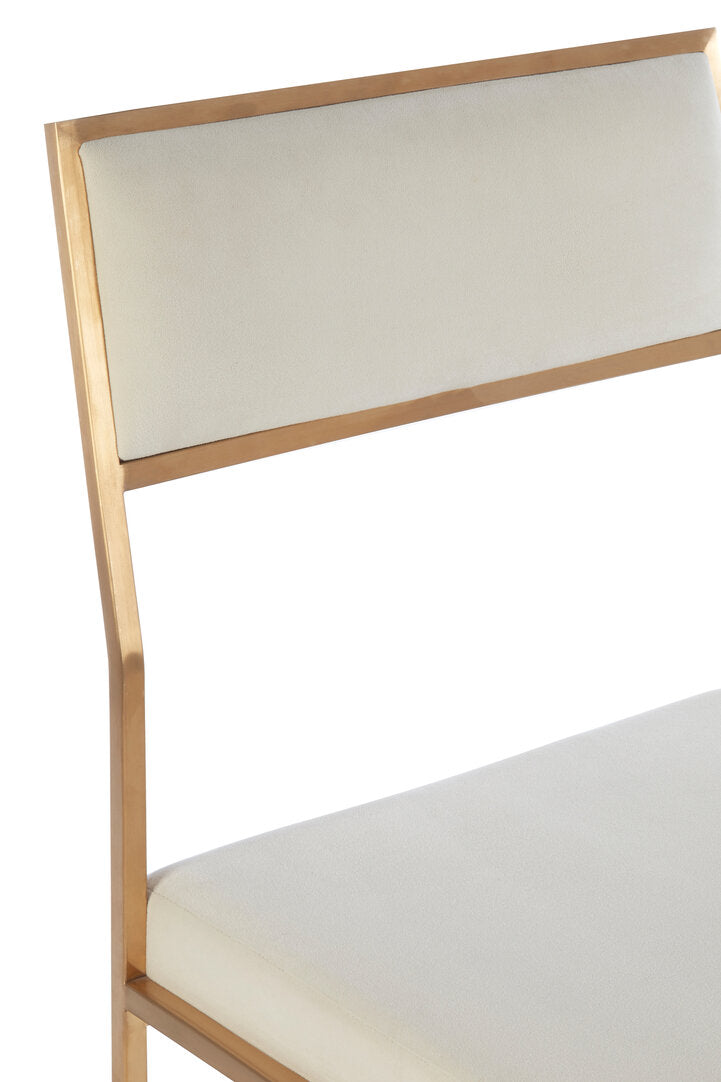 Turin Milky White Velvet Dining Chair