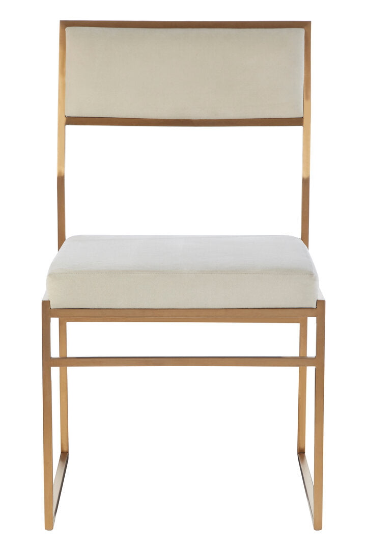 Turin Milky White Velvet Dining Chair