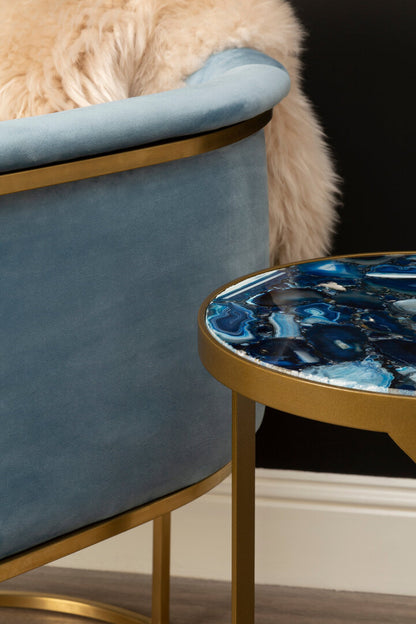 Naples Blue Velvet Chair