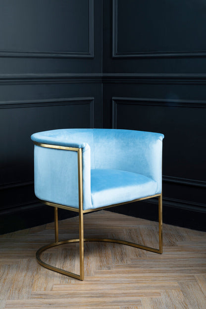 Naples Blue Velvet Chair