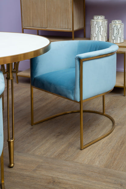 Naples Blue Velvet Chair