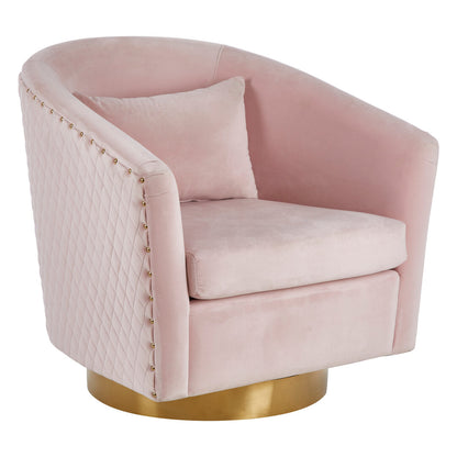 Cordoba Pink Velvet Chair with Gold Base
