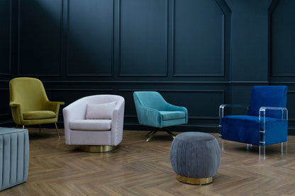 Cordoba Pink Velvet Chair with Gold Base