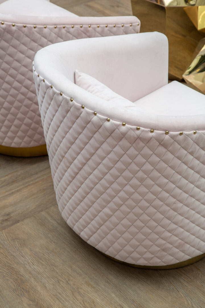 Cordoba Pink Velvet Chair with Gold Base
