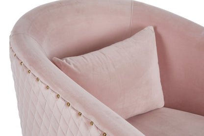Cordoba Pink Velvet Chair with Gold Base