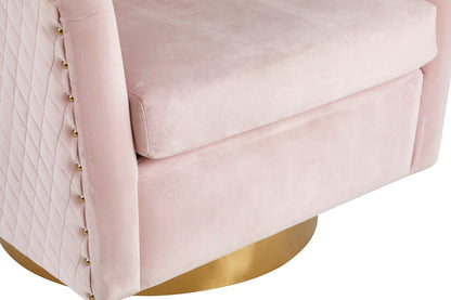 Cordoba Pink Velvet Chair with Gold Base
