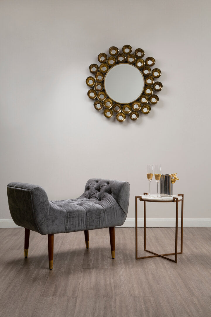 Portofino Grey Chenille Stool