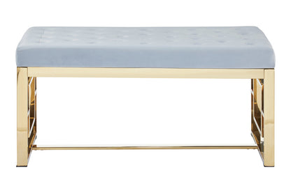 Aurora Powder Grey Tufted Bench