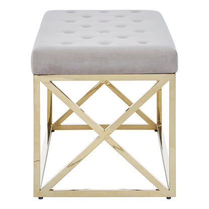 Aurora Mink Velvet Gold Finish Bench