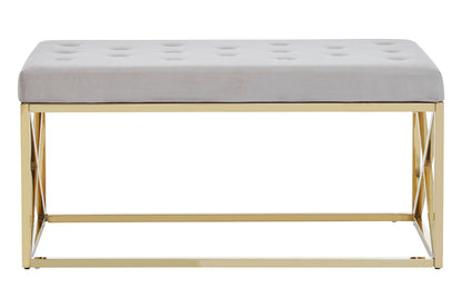 Aurora Mink Velvet Gold Finish Bench