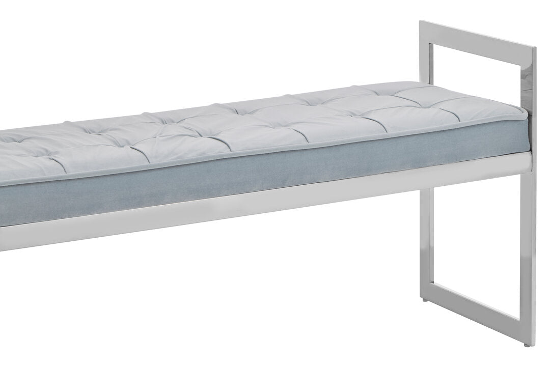 Aurora Powder Blue And Silver Finish Bench