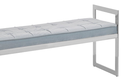 Aurora Powder Blue And Silver Finish Bench
