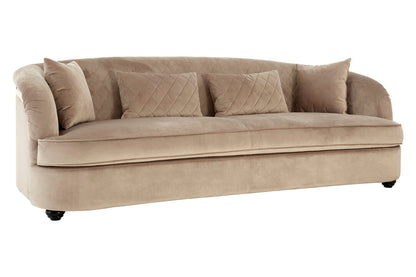 Whitby Three Seat Grey Cotton Velvet Sofa
