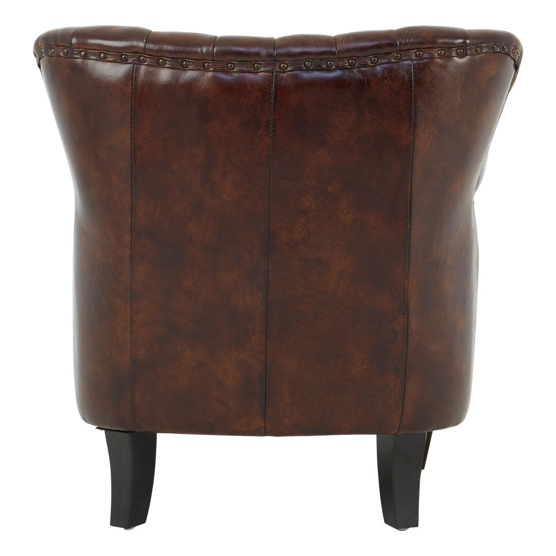 Verona Winged Brown Leather Armchair