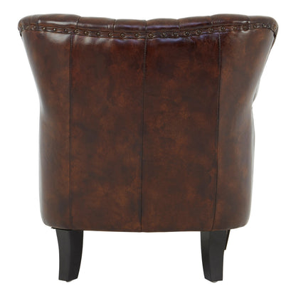 Verona Winged Brown Leather Armchair