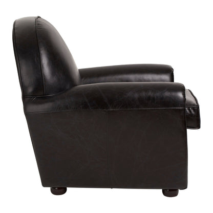 Verona Black Leather Classic Armchair